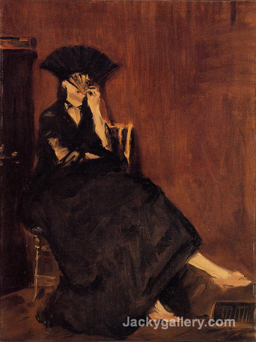 Berthe Morisot with a Fan by Edouard Manet paintings reproduction